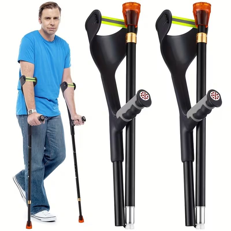 Set of 2 Foldable Adult Forearm Crutches